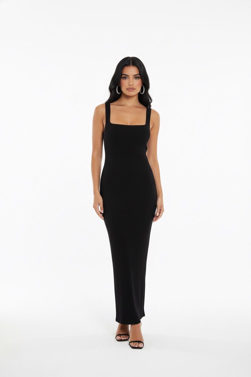 Fine ribbed sleeveless dress