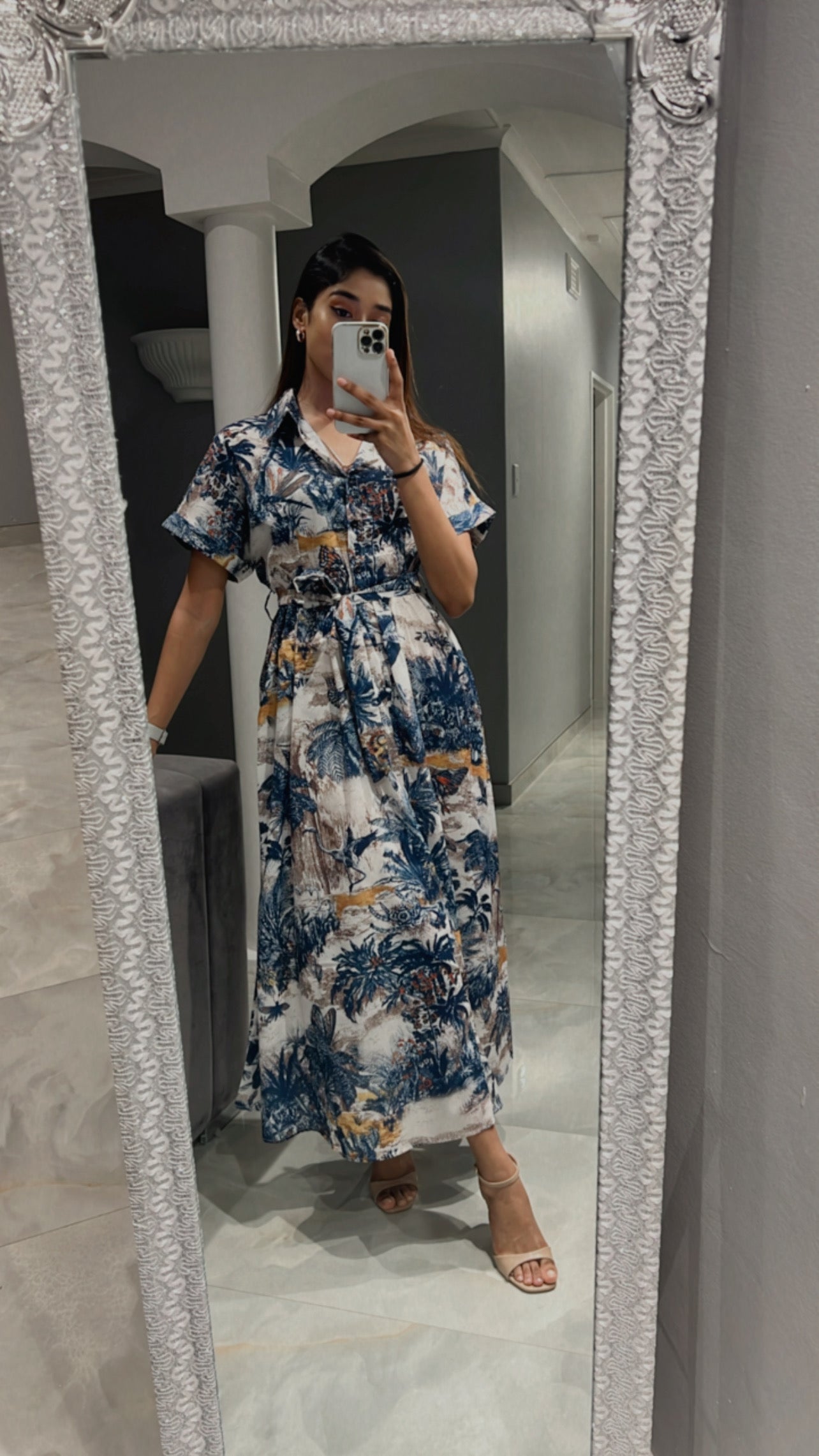 floral button dress