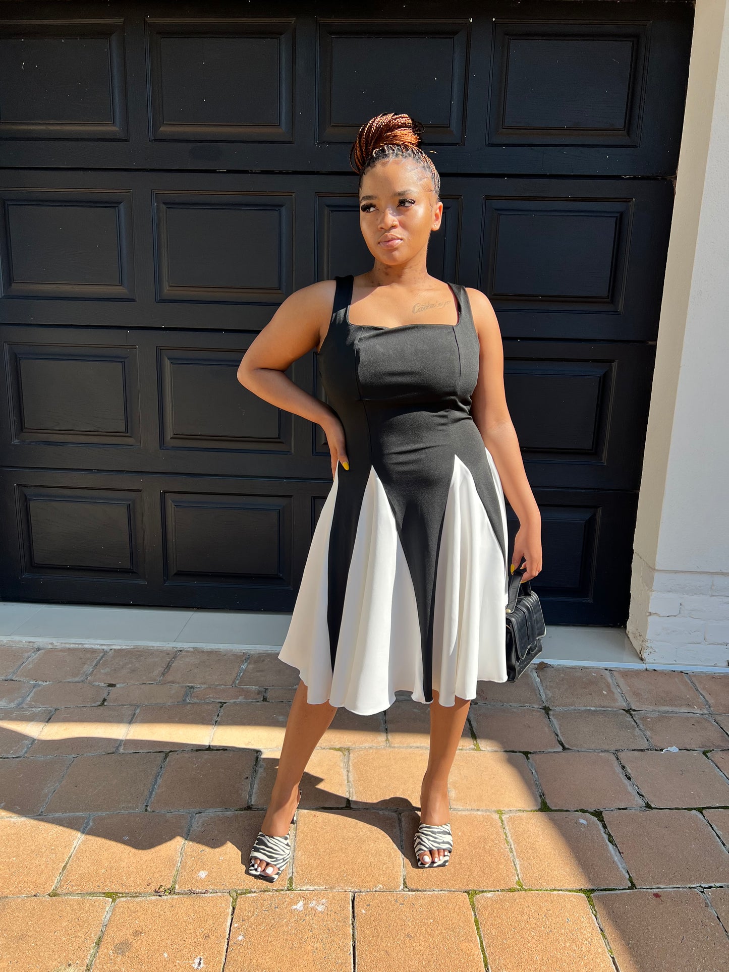 short monochrome dress