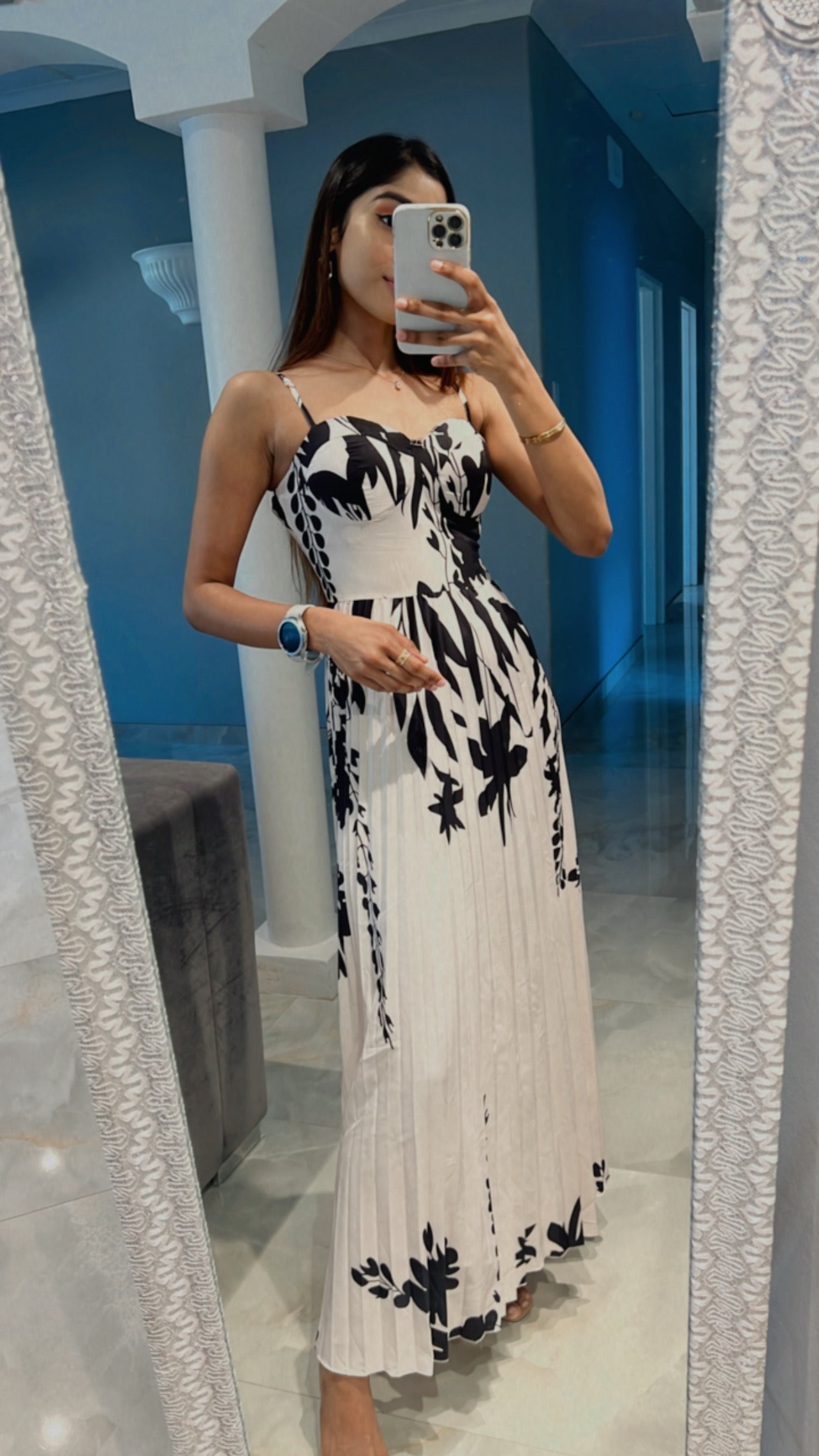 Floral open front dress