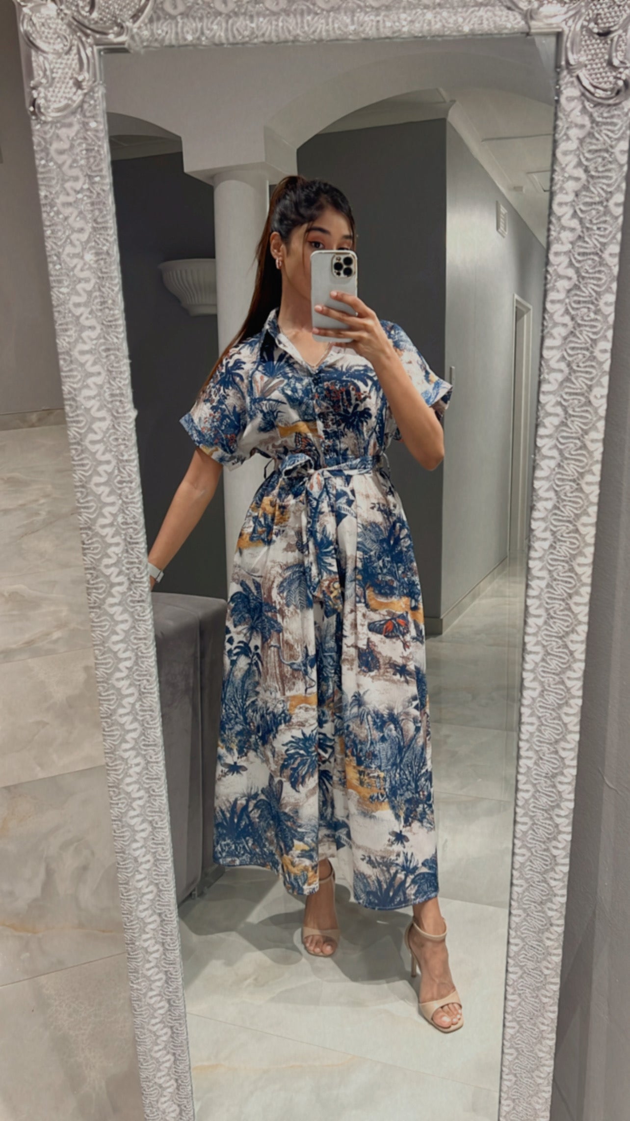 floral button dress