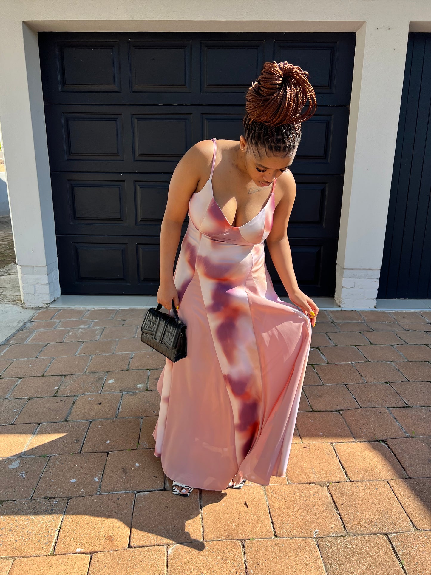 thin strip dress with boob cup