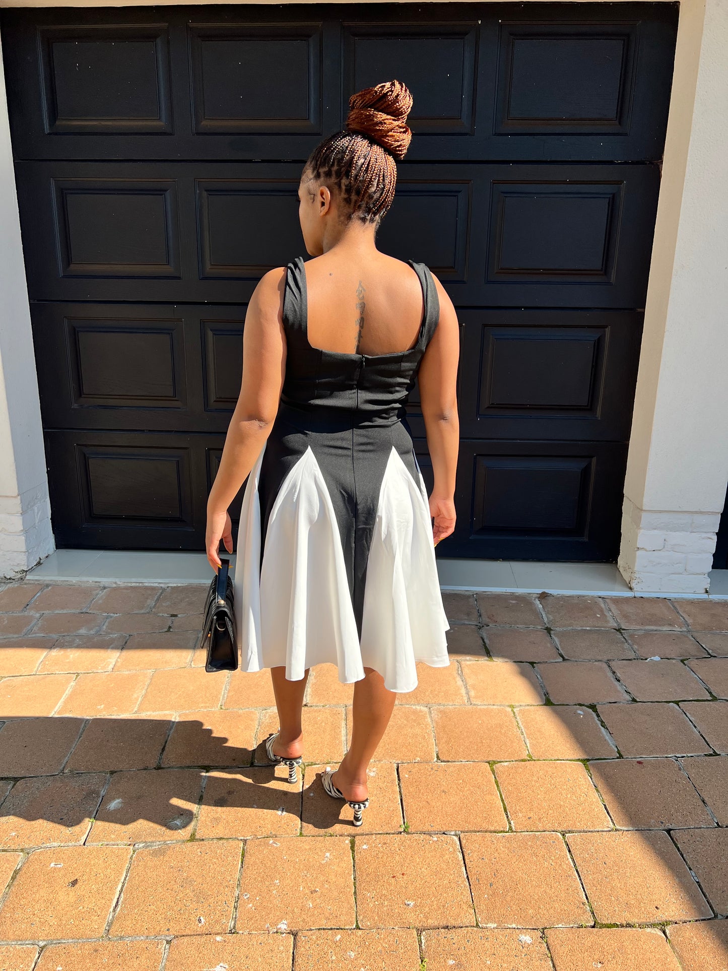 short monochrome dress