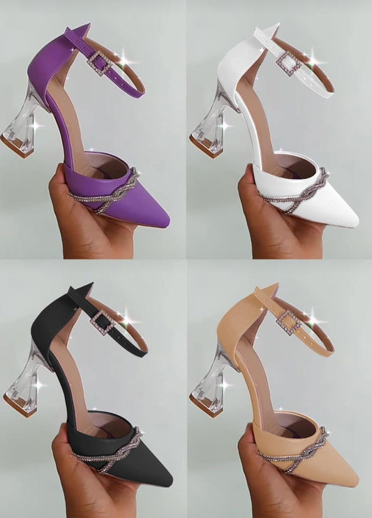 clear elegant heels