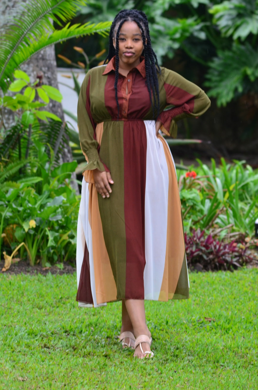 3 toned inner lined dress