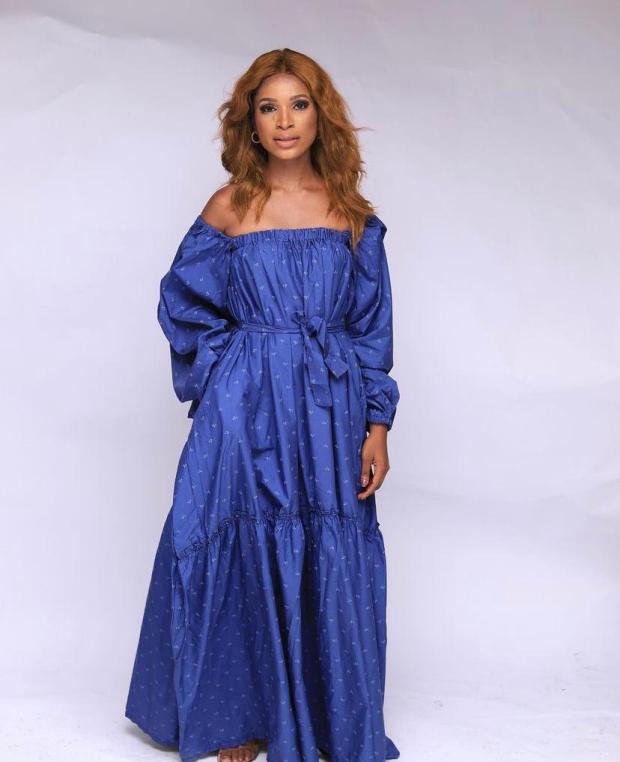Blue flowy dress