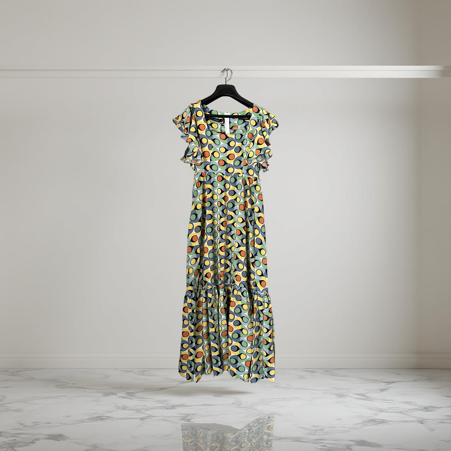 spotted rainbow shaded dress