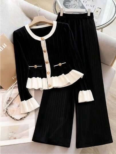 Black two piece with a touch of white