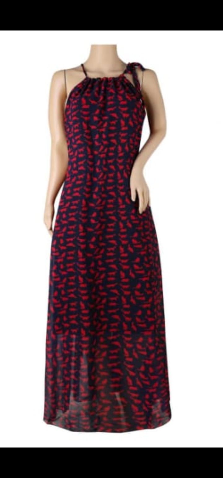 Strap chiffon flowy dress