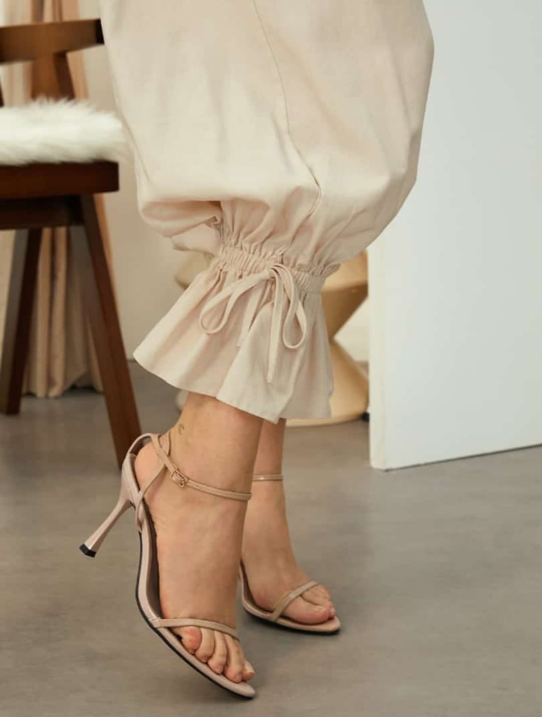 puffy ankle cuff jumpsuit