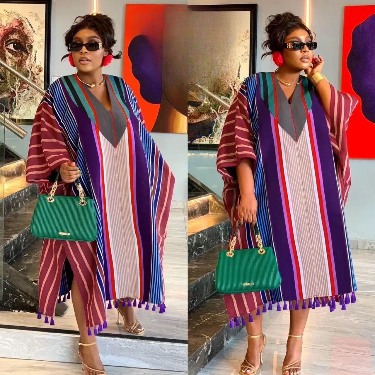 african colors throw dress