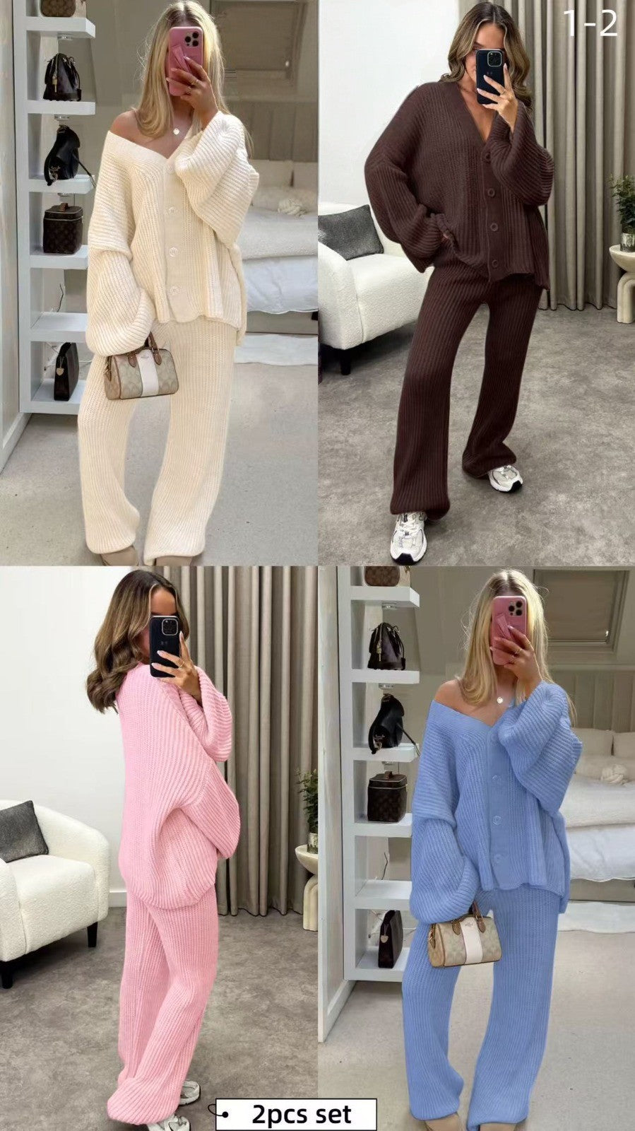 knit warm loose fit set
