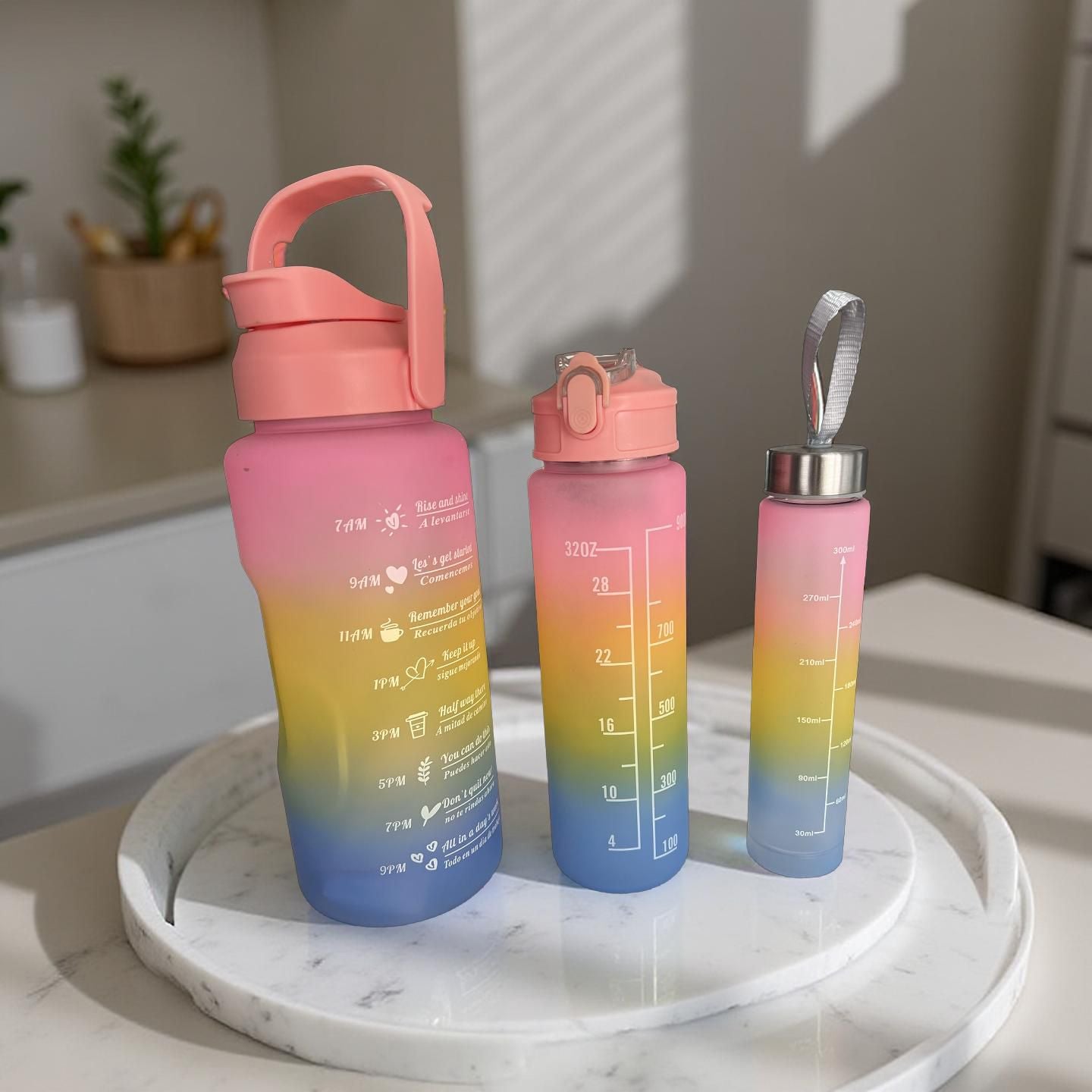 3pcs motivational water bottles