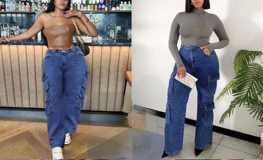 denim pants with pockets on the sides