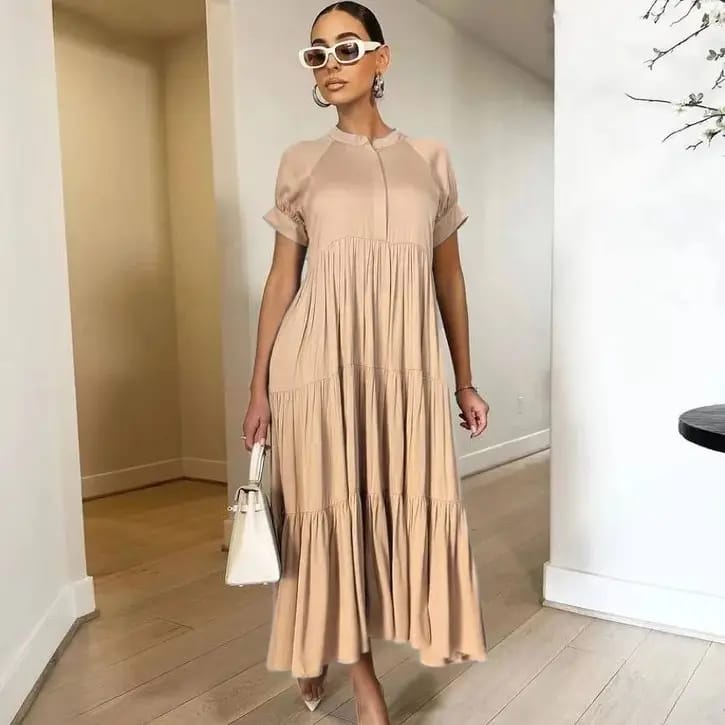 Front button up relaxed dress