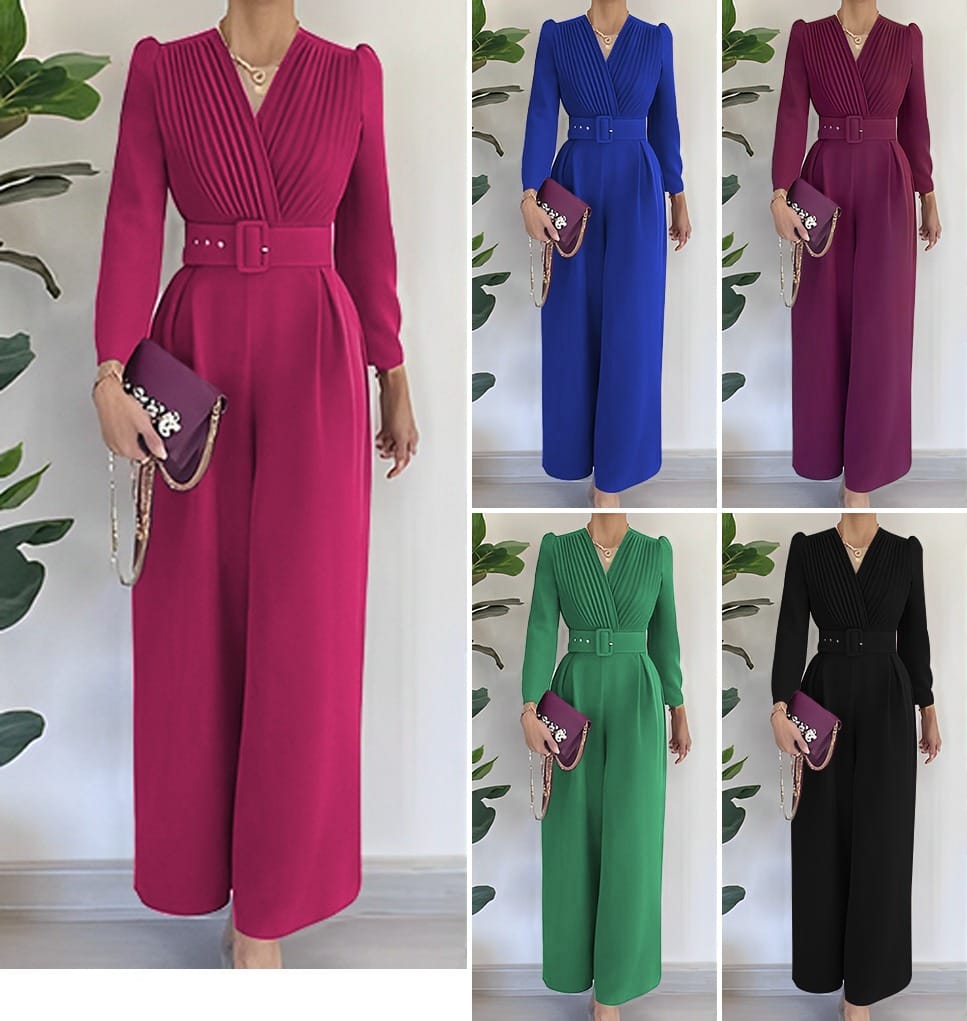 Top front pleated jumpsuit