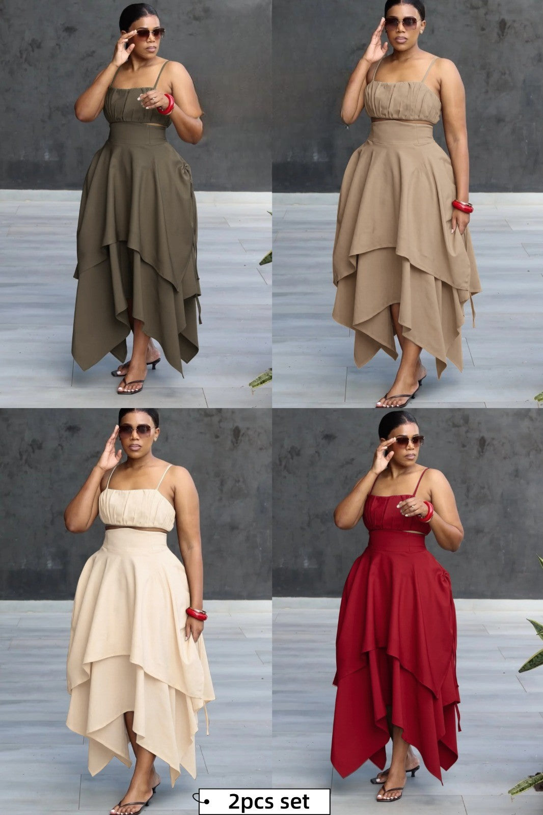 CUFFED BOOB LAYER FLARE BOTTOM DRESS