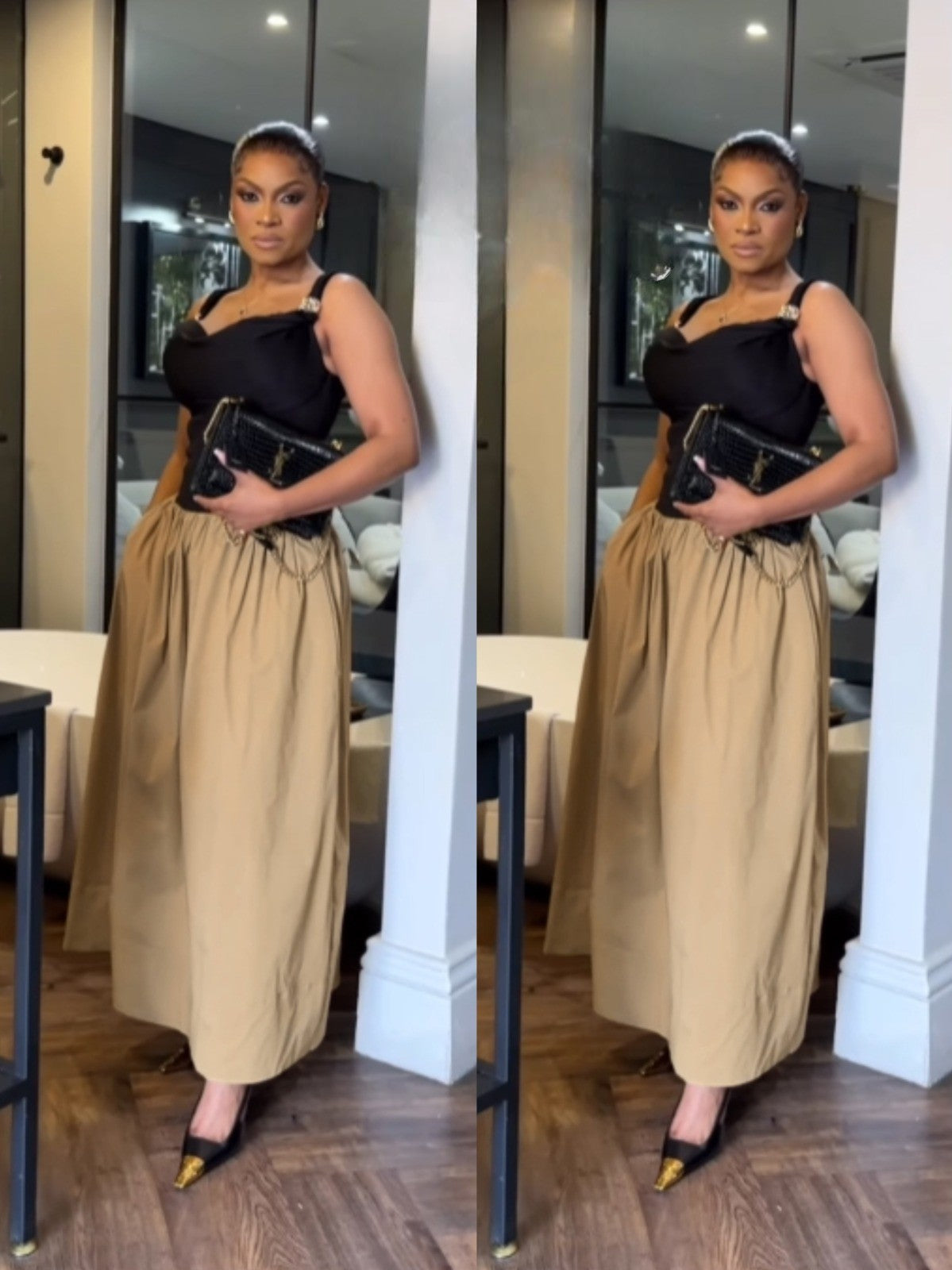 Two color sleeveless dress