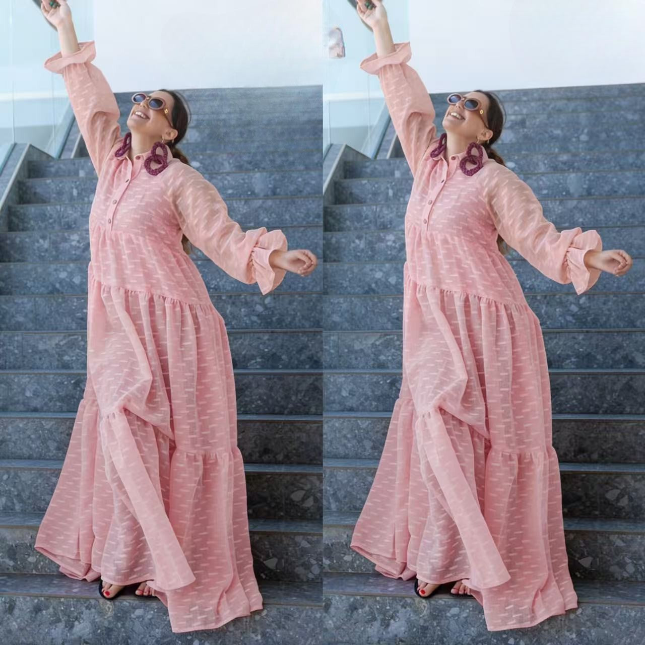 Flare long sleeves dress