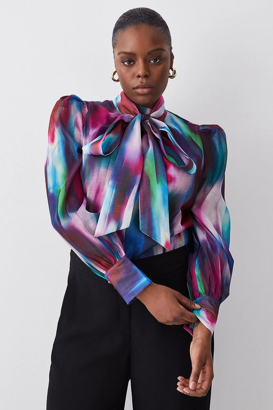 Bow Tie Ombre blouse