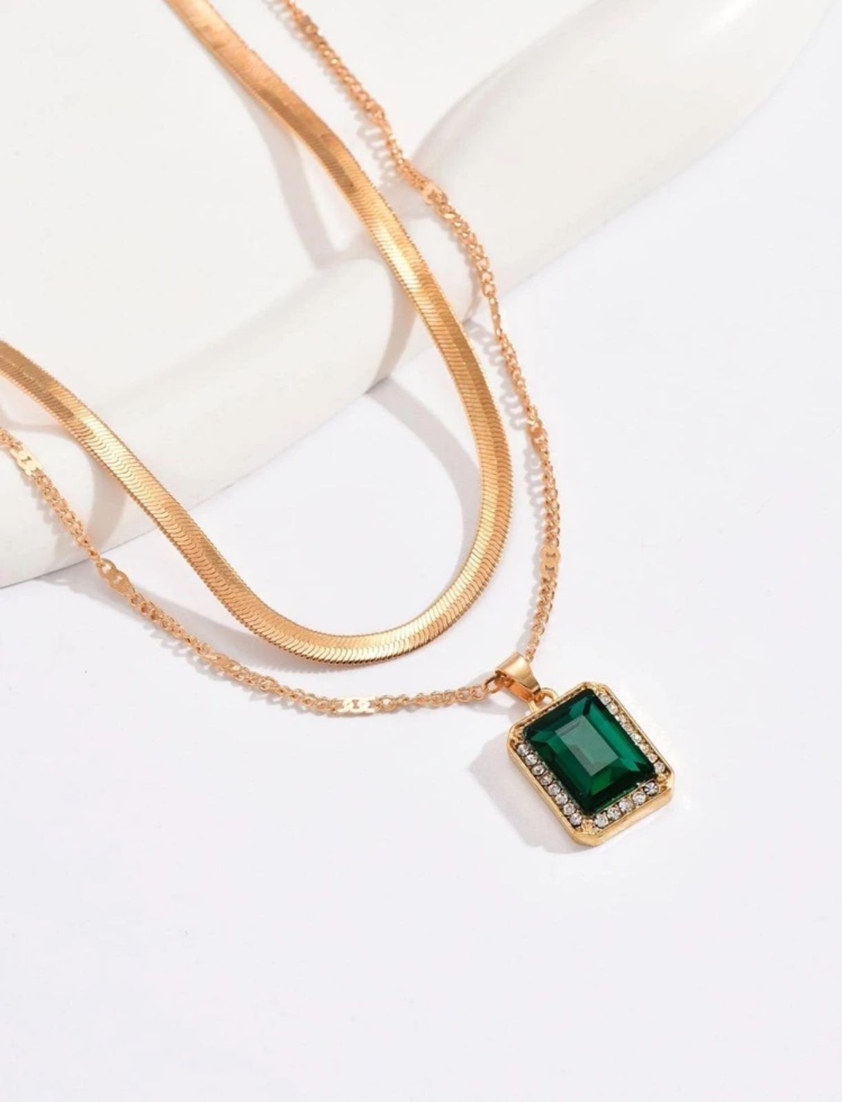 Green Pastel pendant necklace