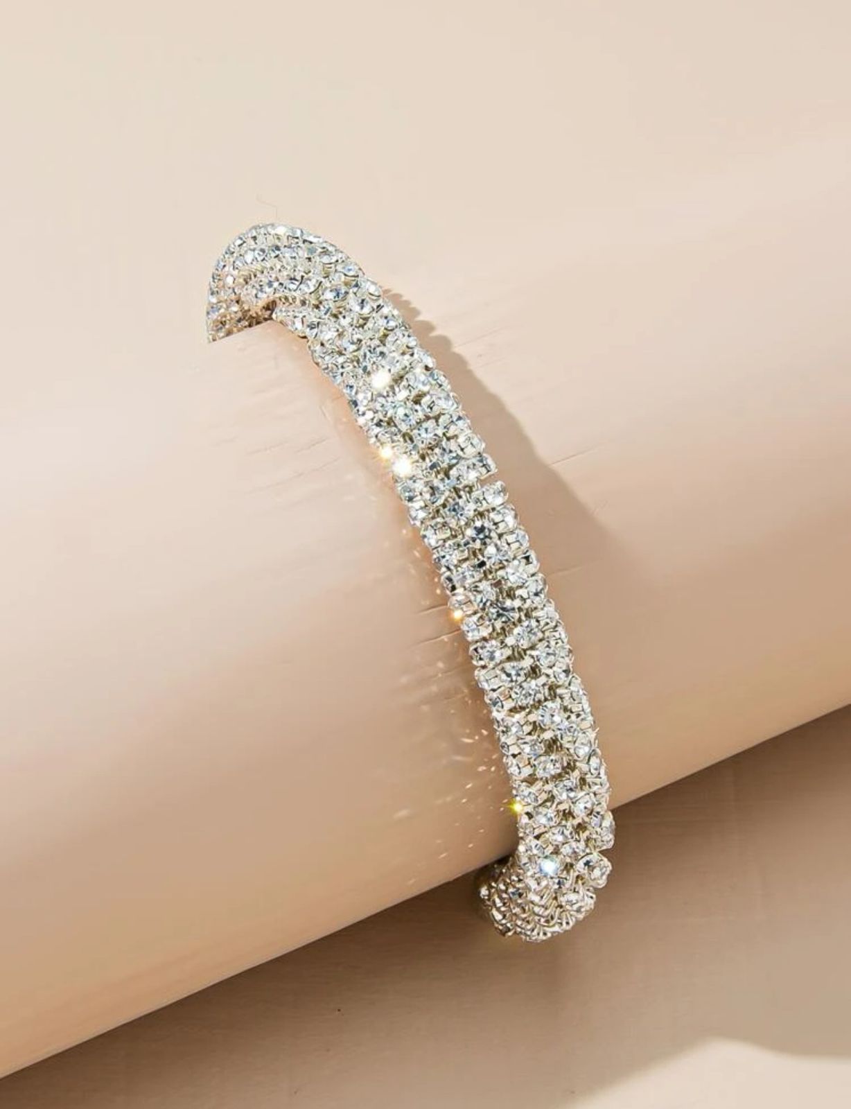 Rhinestone Decor Cuff Bangle