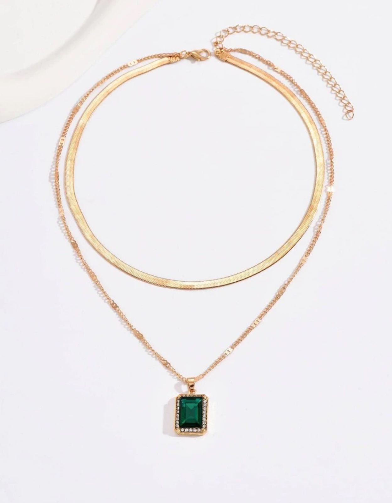 Green Pastel pendant necklace
