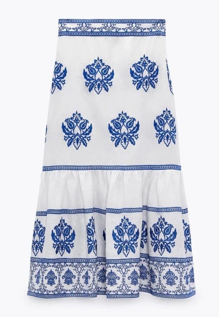 Mosaic Printed skirt and top two piece set.