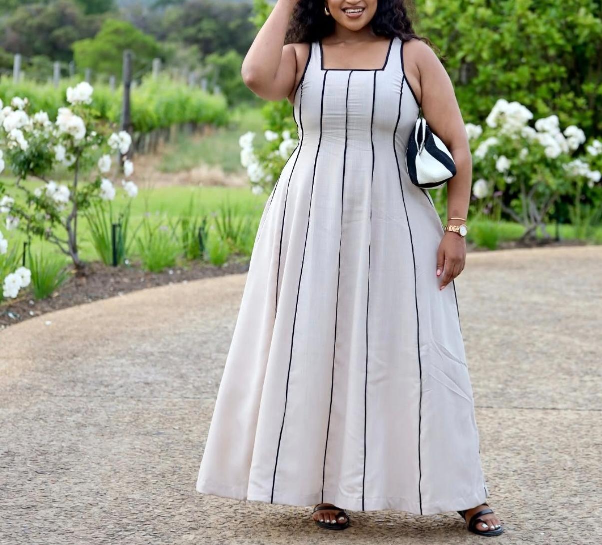 Thin strap flare dress