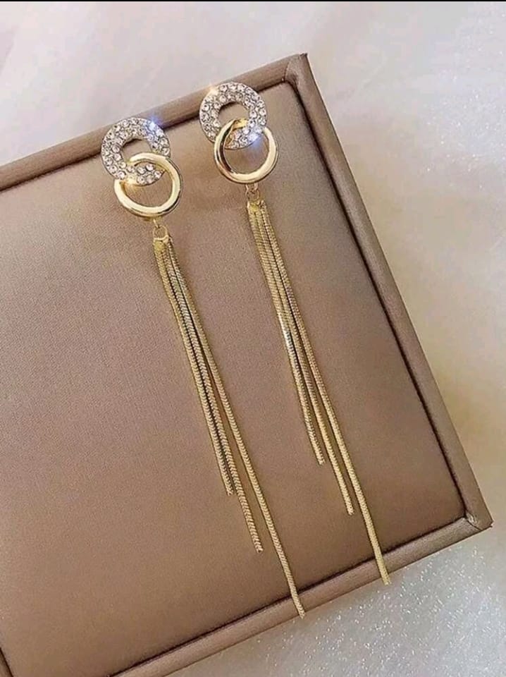 Long tassel ring earing