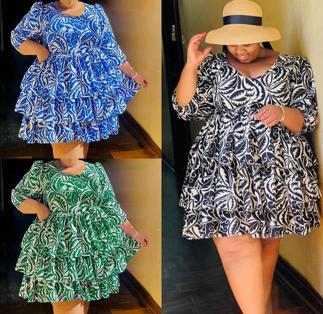 short floral layered dress