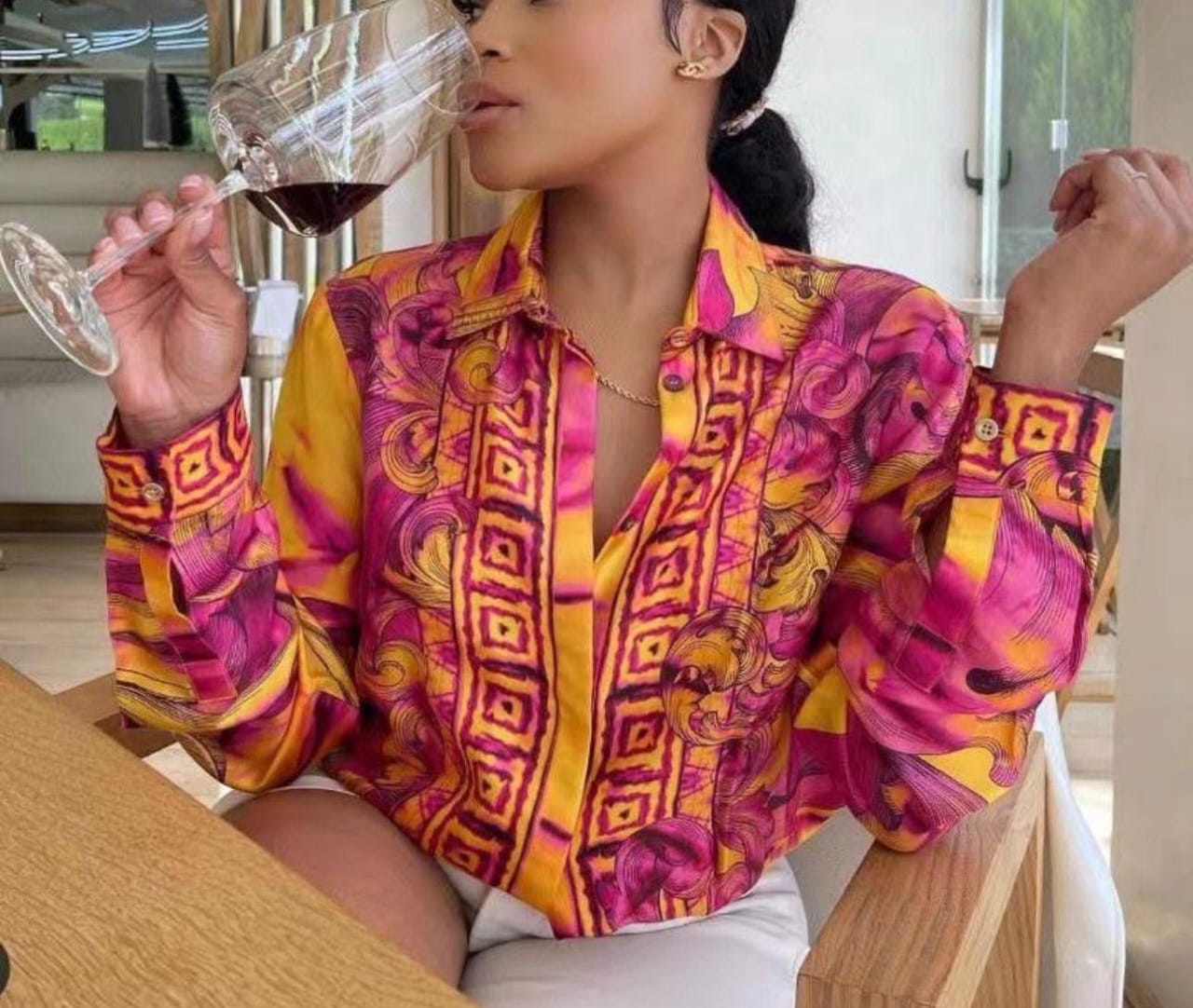 Colorful Geo print Blouse