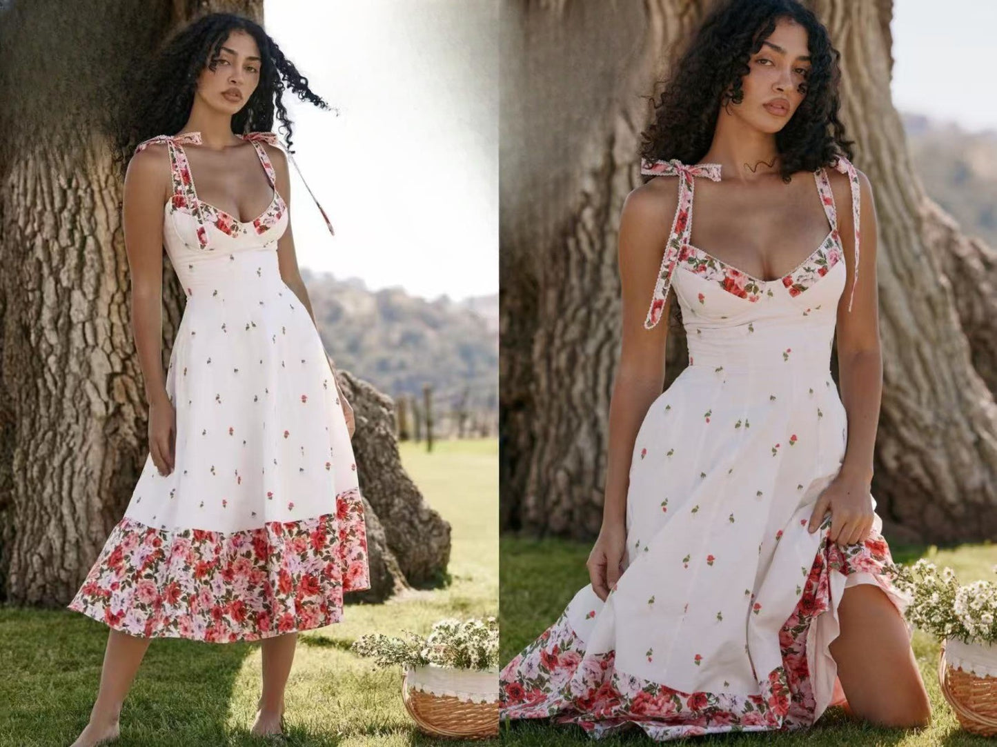 Floral open dress
