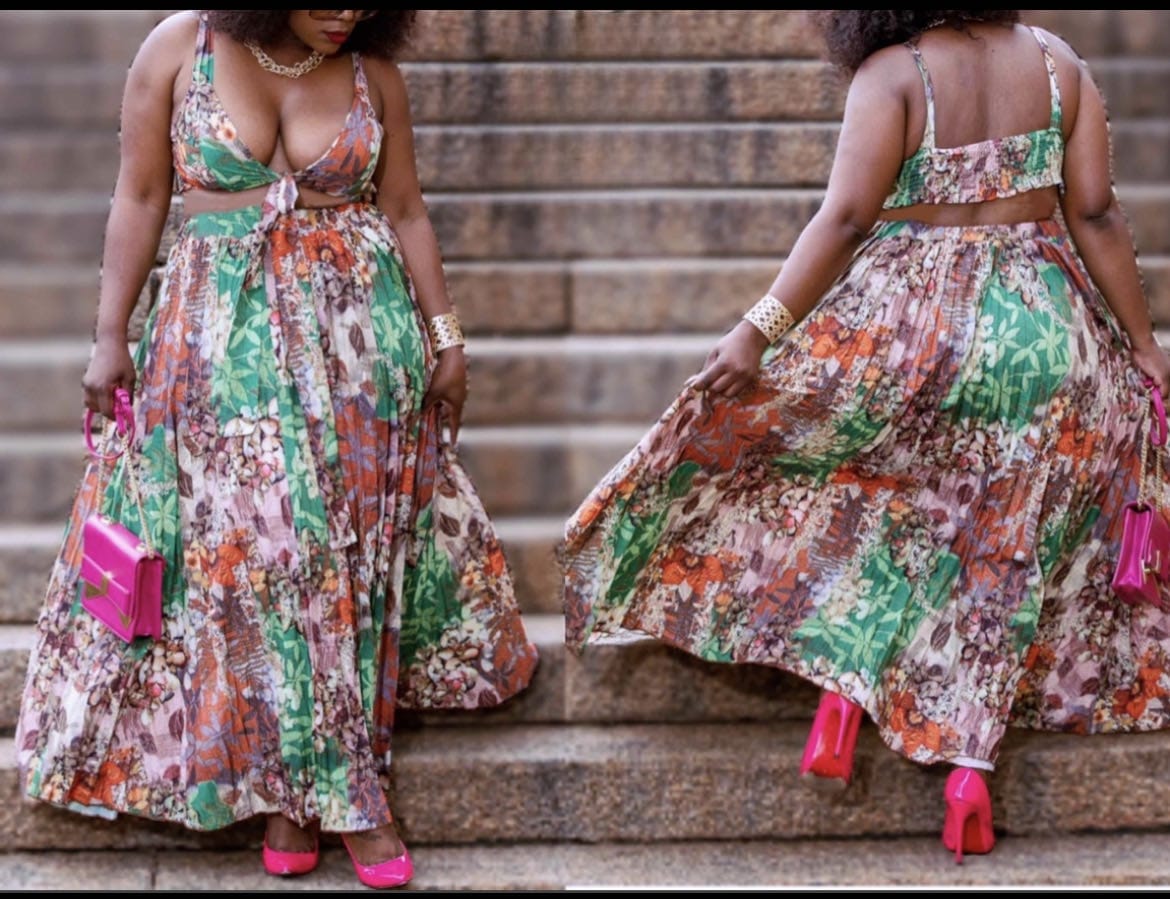 Autumn shade floral two piece