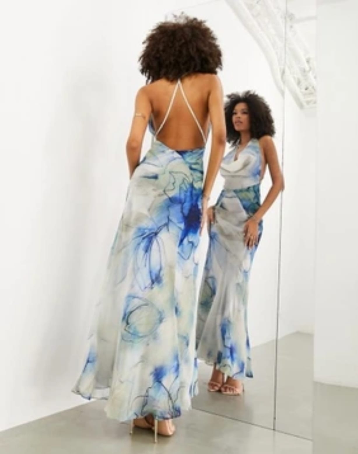 sexy satin backless dress