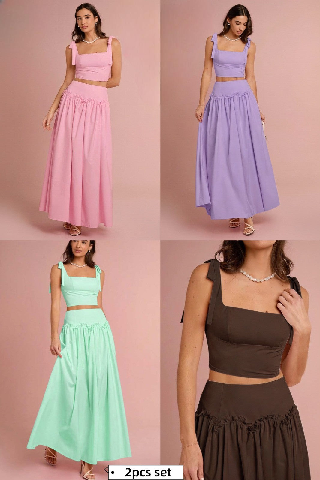 Skirt and crop top two piece