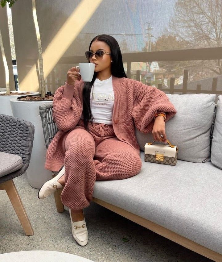 knitted two piece set