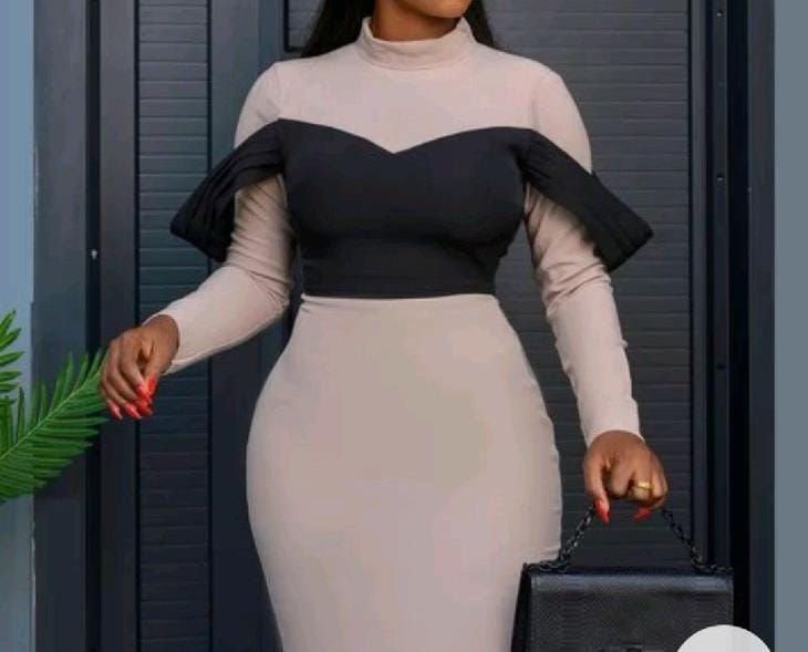 High neck bodycon dress