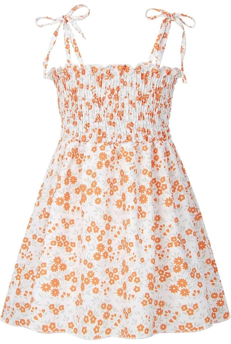 orange floral dress