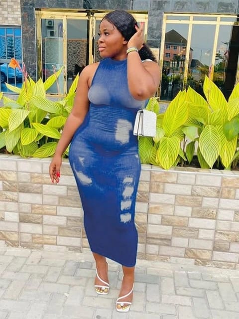 Denim style bodycon dress