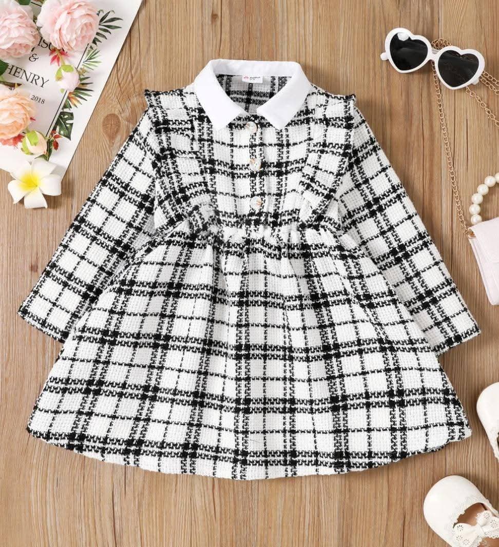 plaid monochrome dress