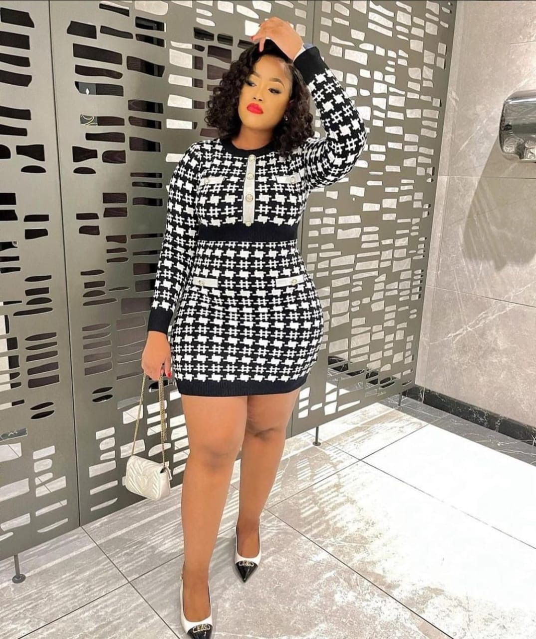 plush knit midi dress