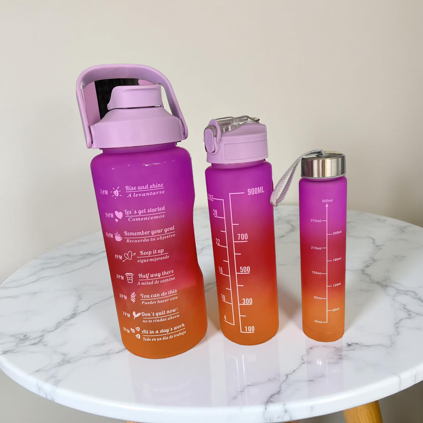 3pcs motivational water bottles