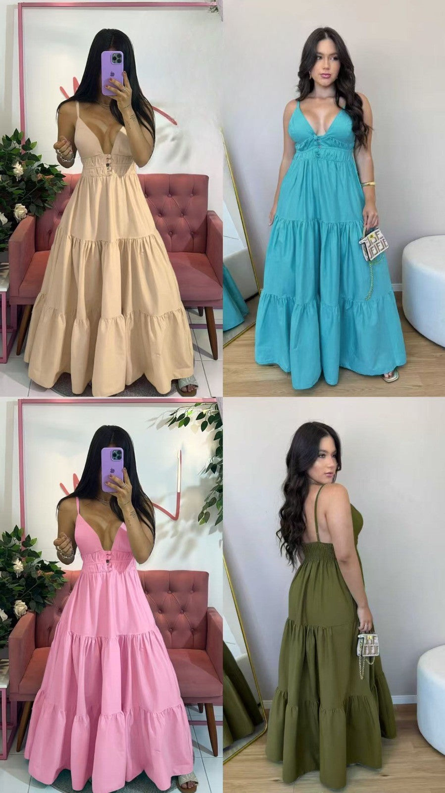 Open flowy full length dress