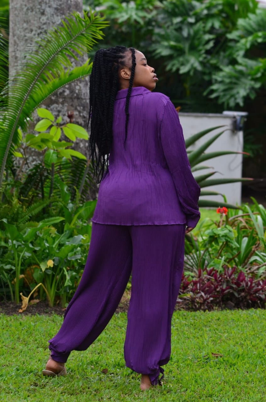 Pleated two piece set