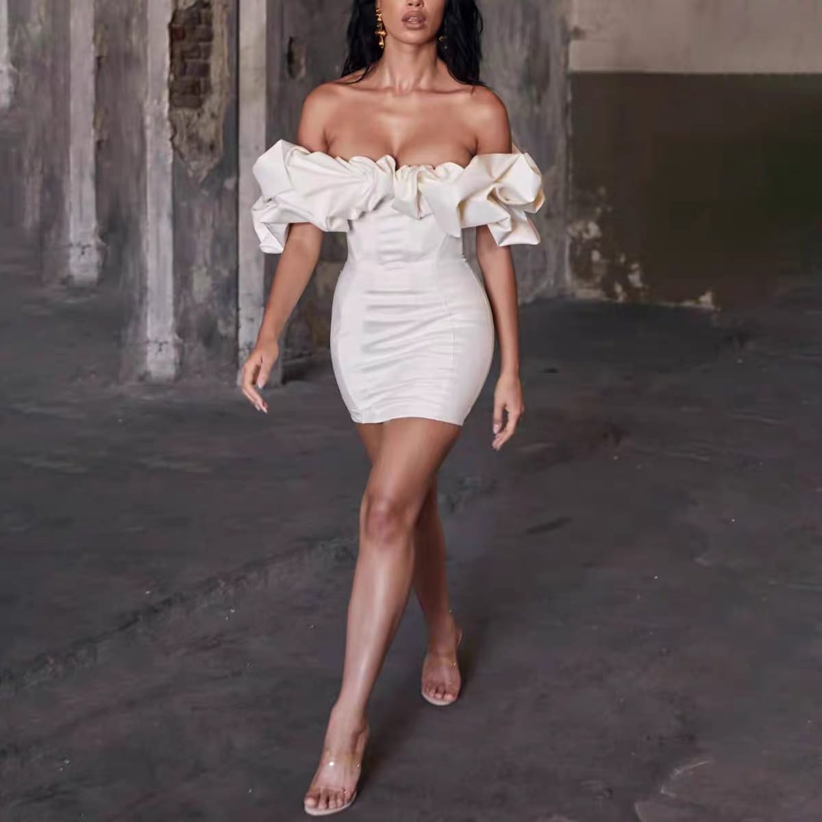 Off shoulder Midi dress
