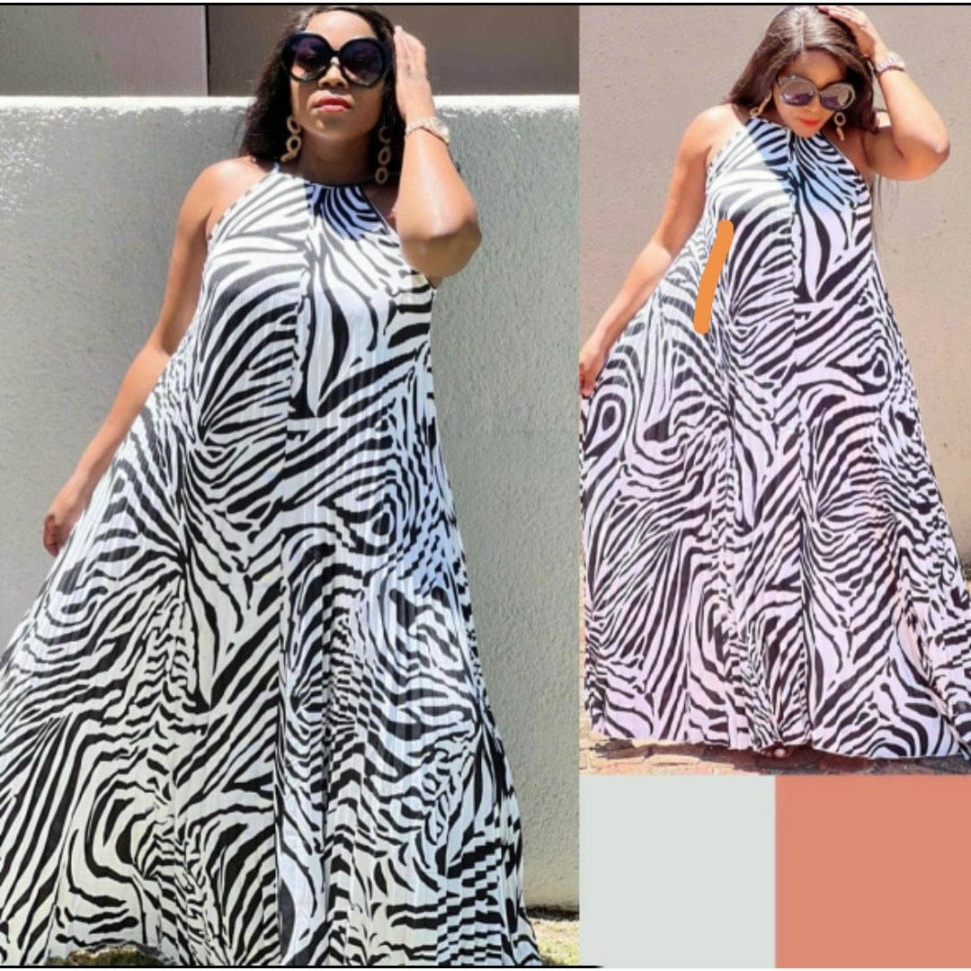 Zebra print strap dress