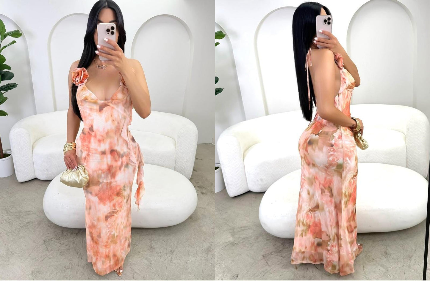 floral open dress
