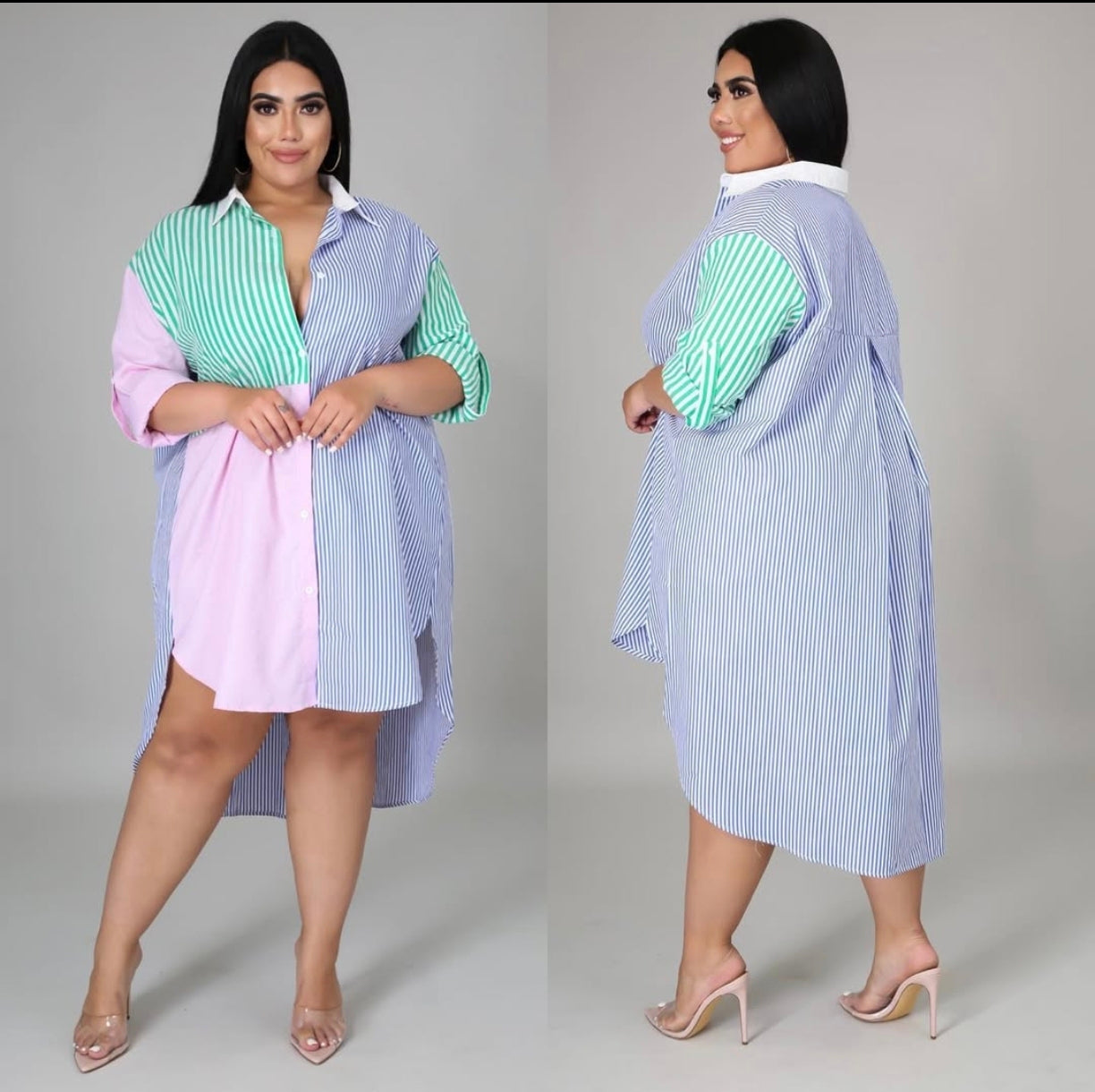 Stripe shirt dress