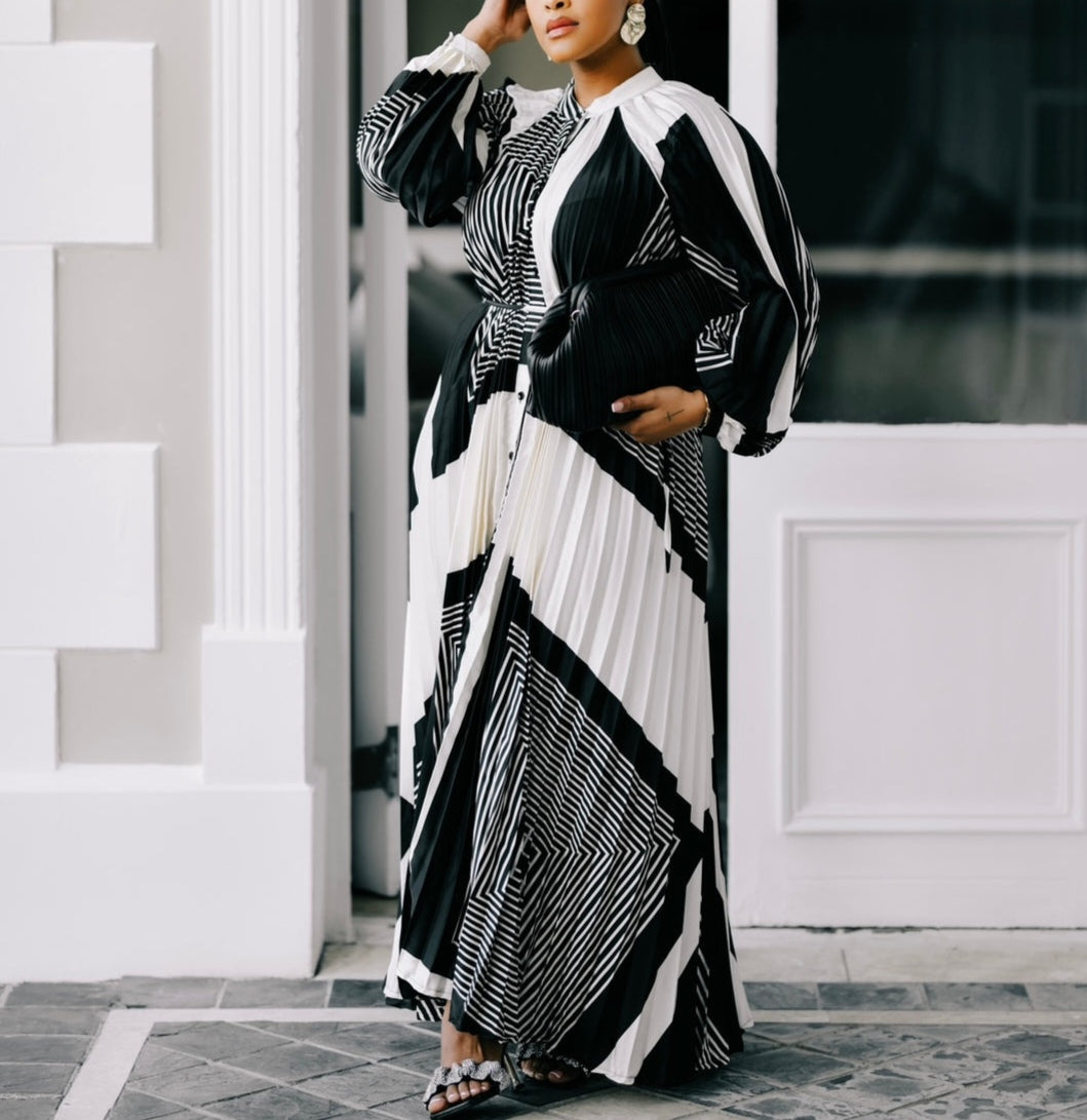Black White geometric dress